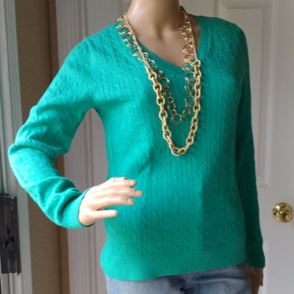 Charter Club Green pullover sweater. Cotton/nylon blend Never worn. Size S. - Picture 1 of 12